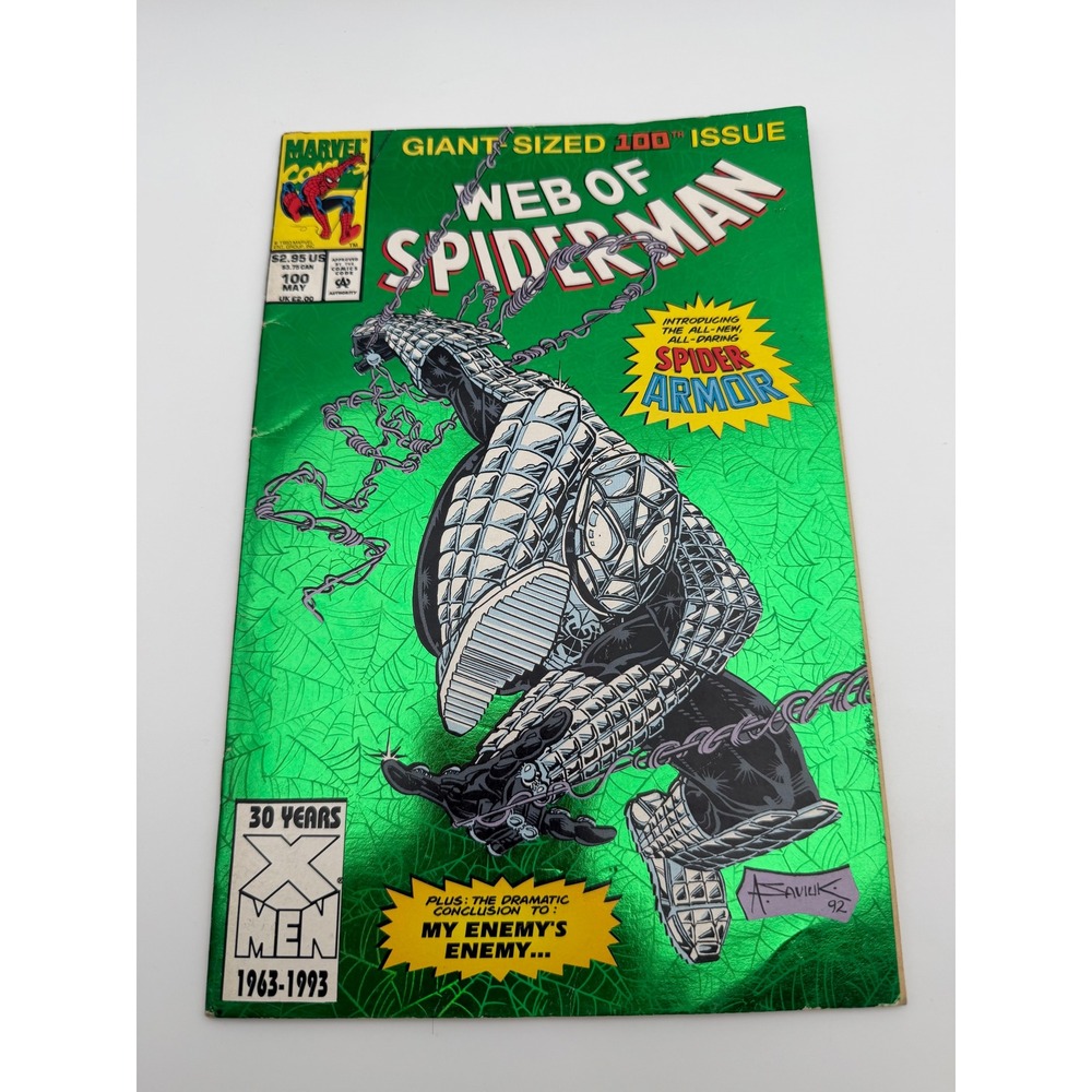 Marvel Web of Spider-Man #100 May 1993 Green Foil Cover 1st Spider-Armor‎ CB030